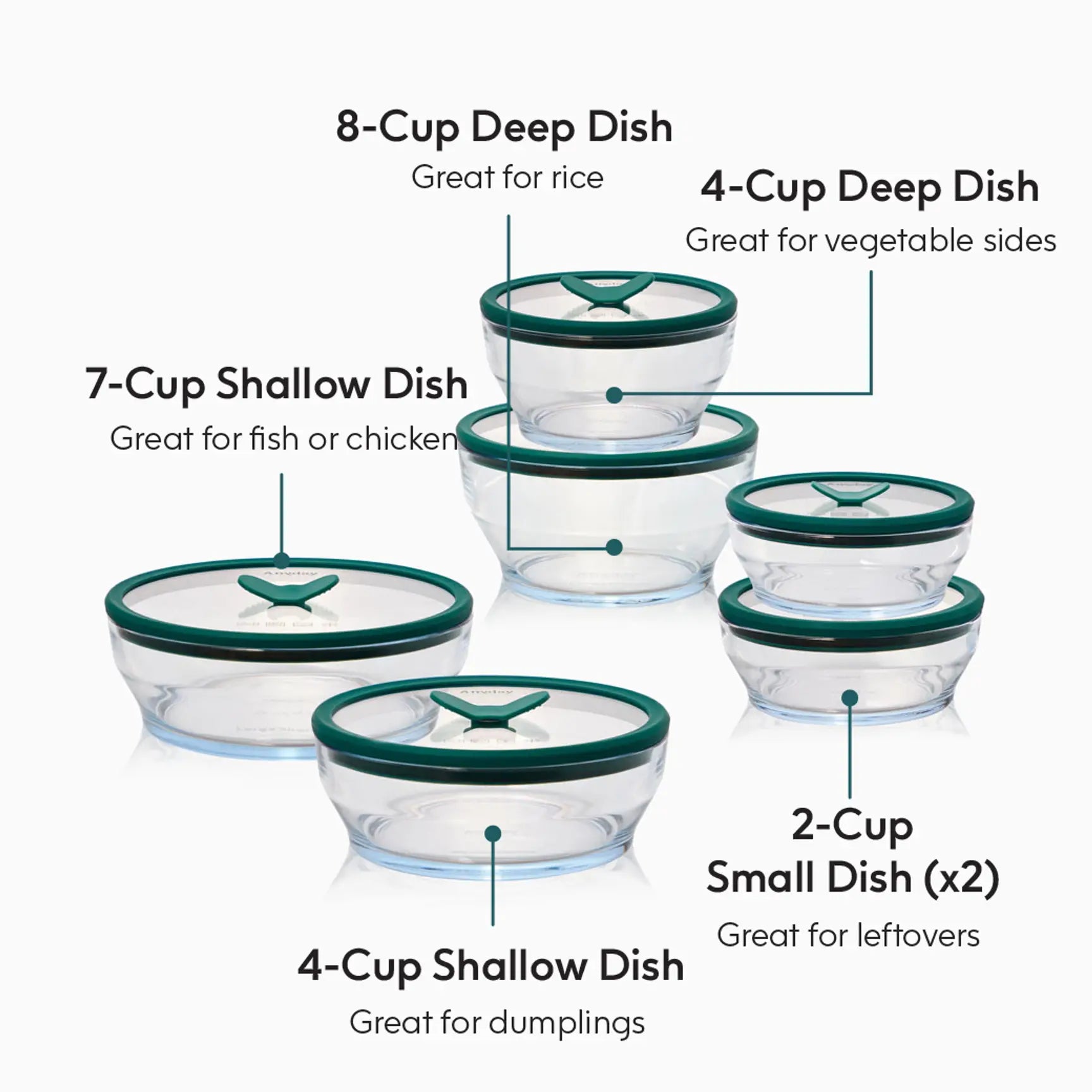 12-Piece Glass Round Dish Set