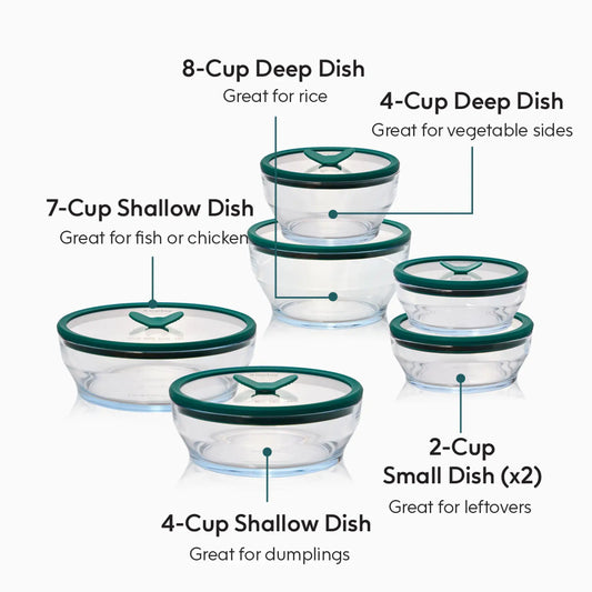 12-Piece Glass Round Dish Set